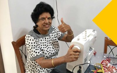 Sewing masks from home for community & migrant workers